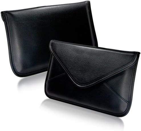 Caixa de onda de caixa para a Kindle Paperwhite - bolsa de mensageiro de couro de elite, design de envelope de capa de couro sintético - Jet Black