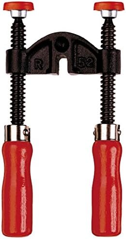 Bessey KT5-2 Borda de borda com duas alças de madeira, preto/vermelho/prata