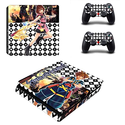 Jogo The Sora Kingdom Role-Playing PS4 ou PS5 Skin Stick Hearts para PlayStation 4 ou 5 Console e 2 Controllers Decal Vinil V11029