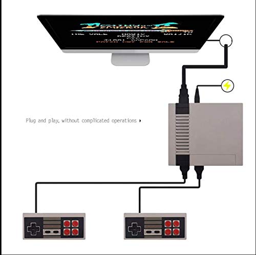 FW Zone Classic Mini Retro Game Console de 1000 jogos embutidos e 2 controladores clássicos, videogames de saída AV, Suporte TF