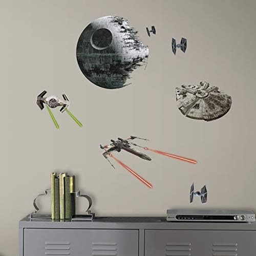 Colegas de quarto Star Wars Wars Classic Spaceships Peel e Stick Wall Decals 2 x 2,3 por 14,4 x 14,5