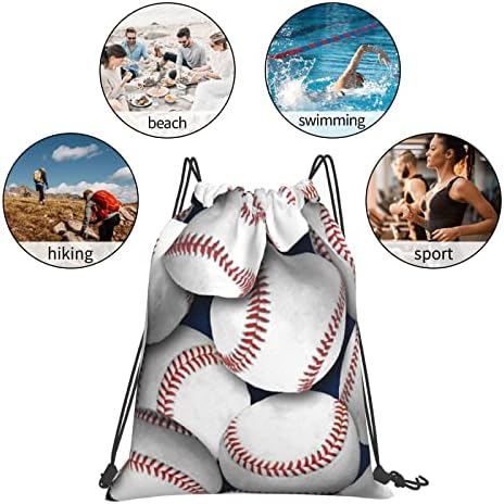 Woidxzxxza beisebol backpack backpack gym gym sackpack saco saco de cinch saco para esportes ioga viagens para mulheres homens