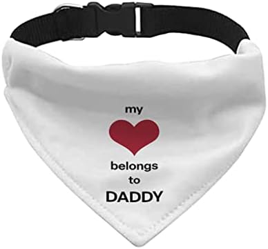 Meu coração pertence ao Daddy Pet Bandana Collar - Family Painting Scondf Collar - Love Flower Dog Bandana - S