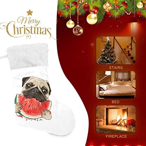 Meias de Natal Alaza Funny Pug Dog Classic Classic Personalizou Grandes decorações de meia para férias em família Decoração
