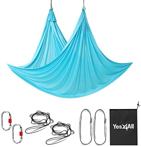 Yes4All Soft Tricot Fabric Yoga Hammock/sedas aéreas para ioga doméstica, aumento da força, flexibilidade e equilíbrio, combina