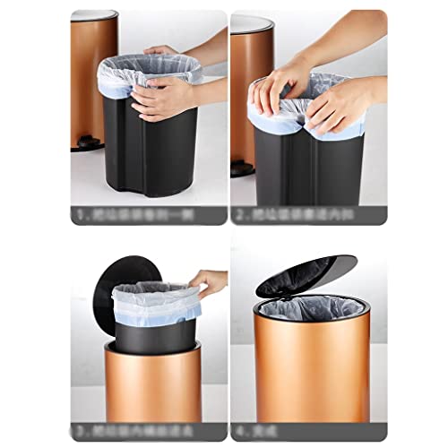 Ataay latas de latas de lixo lixo lixo de pedal pode aço inoxidável latas de lixo da sala de estar com tampa de papel de