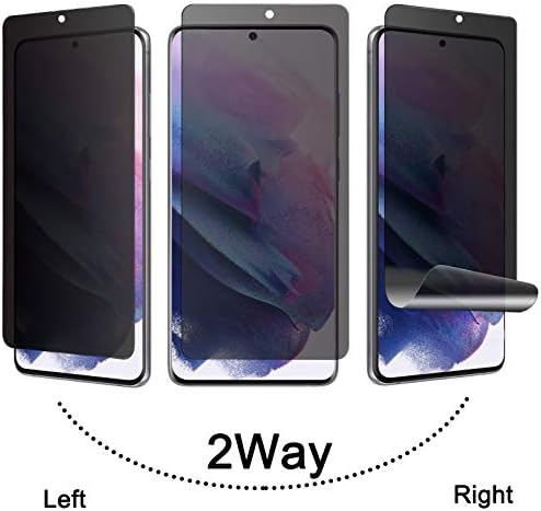 Maxwolf 2 Pack Galaxy S21 Protetor de tela de privacidade, [Anti-Spy] [Case Friendly] [Instalação fácil] [Suporte na tela Desbloqueio] Protetor de tela de filme flexível premium para Samsung Galaxy S21 5G 6,2 polegadas