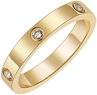 Amor anel de amizade 18k Praateado em ouro com cúbica de zircônia pedras de aço inoxidável promessa anel Jóia de bela de