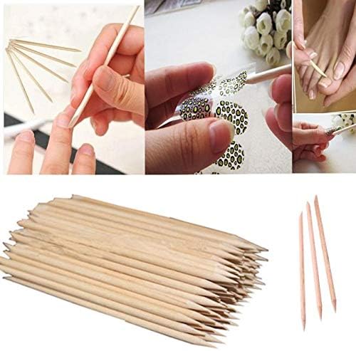 Ferramenta de Arte da Cutícula Tool de madeira laranja 100pcs Removedor Manicure Pusher Pedicure Manicure Kit para mulheres