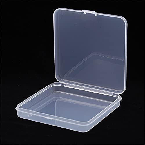 Caixa de armazenamento clara de plástico quadrado de 4pc com tampa articulada, 4,7 x4,7 x0.8 Caixa de contêineres de coleta