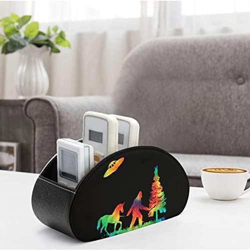 Tie Dye Bigfoot Unicorn UFO Remote Control Organizer Box com 5 compartimentos caixa de armazenamento remoto de TV