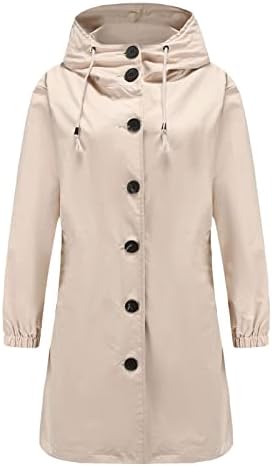 Jackets de chuva feminina impermeabilizada com capuz de cor sólida com zíper a água de zíper moda leve e mais roupas de tamanho