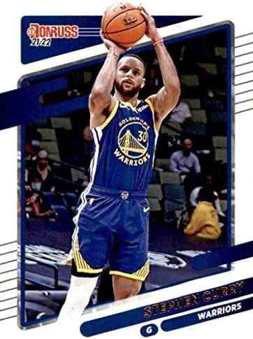 Stephen Curry 2021 2022 Panini Donruss Series Mint Basketball Card 68, imaginando -o em sua camisa azul de Golden State Warriors