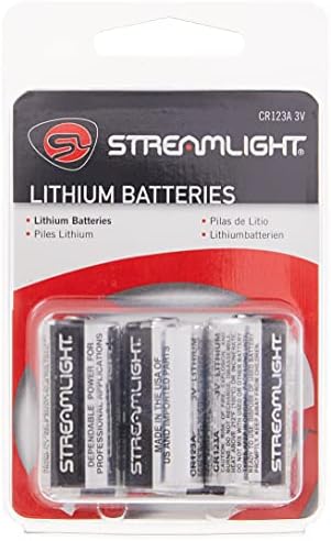 Streamlight 85180 3V CR123A Baterias de lítio, 6-pacote, preto