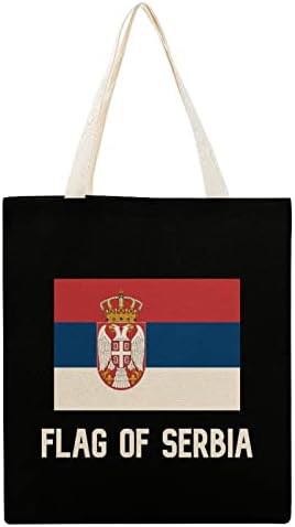 Bandeira da sacola de lona da Sérvia Bag reutilizável bolsa de compras com alças para homens 38x41cm