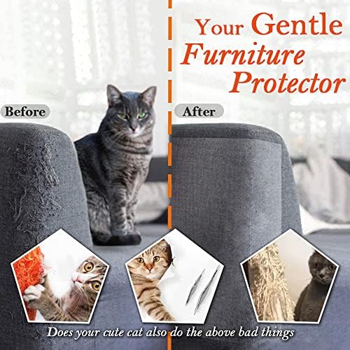 Oyanten Cat Scratch Furniture Protector, 6 PCs Couch Scratch Deterntrent Fita, 17,5 polegadas x 11,5 polegadas Clear Anti-arranhas