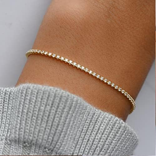 5 PCs Bracelets de ouro para mulheres adolescentes, 14k Real peito de ouro