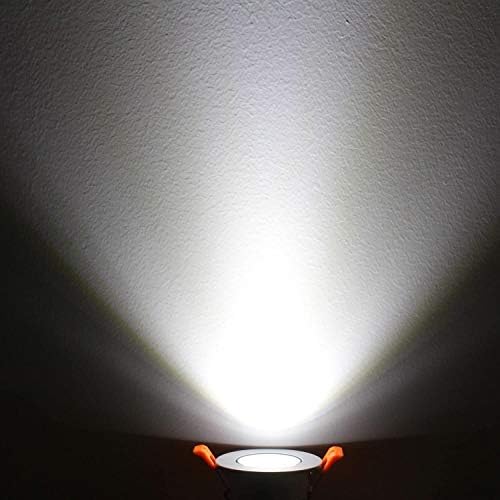 Iluminagem 2 polegada LED Dimmable Downlight, 3W COB Retorned Teto Light, Luz do dia Branco 5500K-6000K, CRI80, Bulbos