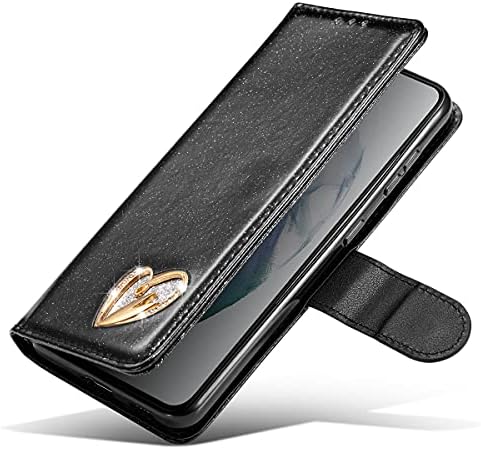 Caixa da carteira XYX para Samsung S10e, bling glitter shiny love diamante PU Caso de couro Mulheres para Galaxy S10E,