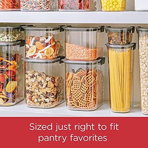 Rubbermaid Brilliance Pantry Pantry Apertain Food Storage Storage, plástico sem BPA, pequeno, 8 peças e brilho recipiente de armazenamento