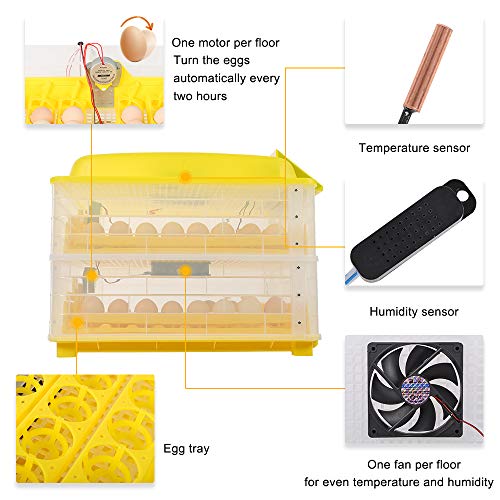 Incubadora digital de ovo 96, 2 camadas Turnation Hatcher Terme Turnatic Turnation, para patos de galinha, pássaros