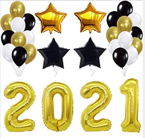 EIJPB 40 polegadas 2021 Partema de balão de ouro, cortina de borla dourada, 2021 Balões de graduação são usados ​​para cerimônia