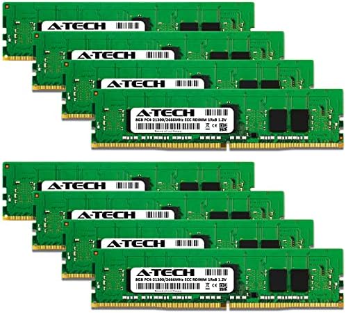 A -Tech 64GB Kit Memory RAM PARA DELL PowerEdge R530 - DDR4 2666MHz PC4-21300 ECC Registrado RDimm 1RX8 1.2V - Servidor