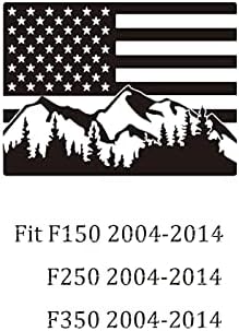 Yukauto traseiro traseiro decalque da janela do meio se encaixa Ford F150 F250 F350 2015-2023 Cenário da montanha American Flag Vinyl