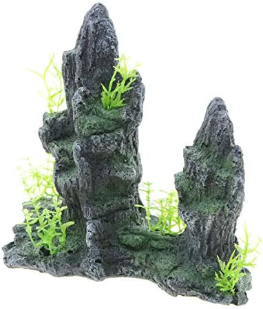 Saim Aquário Vista para Montanha Vista de Ornamento Rocha Rockery Hiding Tree Tree Fish Tank Decor com 2 decoração