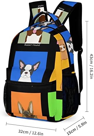 Backpack Bags Dogs fofos Casual Daypack School School para estudantes
