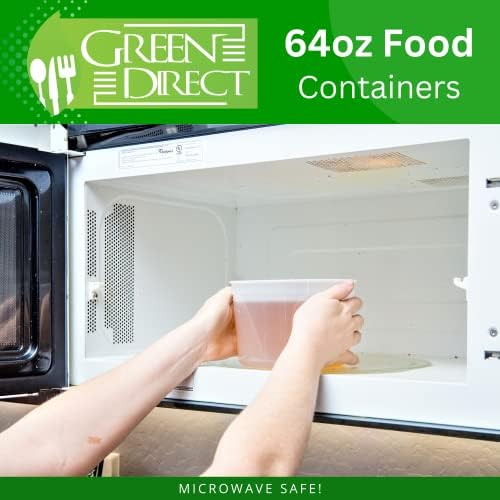 Green Direct 64 oz. Recipientes de armazenamento de alimentos com pacote de tampas de microondas de 8