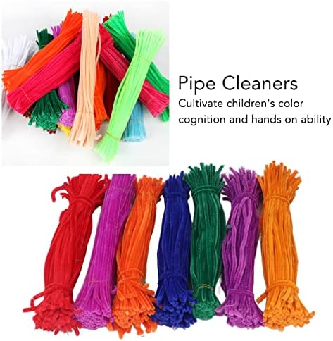 Hastes de chenille gloglow, cores brilhantes de cores flexíveis de limpador de tubos flexíveis para limpador artesanal para curso manufaturado
