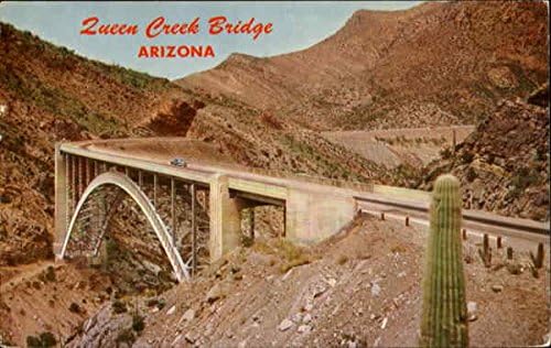 Queen Creek Bridge, EUA Hwy. 60 e 70 Arizona Scenic AZ AZ VINTAGE ORIGINAL DE VINTAGE
