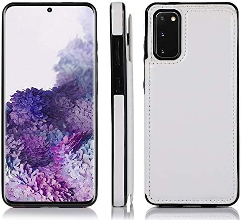 Caixa de carteira de dinheiro do Samsung Galaxy S10, Zyzx Galaxy M80S PU CAIL CARTO DE CATO DE CATO CASO CASO DUPLO EMPRESSO E TAPE DURANTE DE TOLO DO CHOQUE para Samsung Galaxy A91 White-Sk