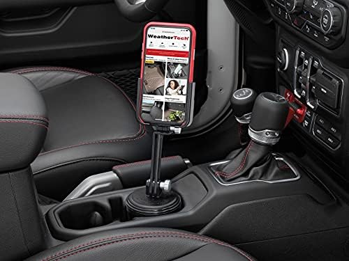 WeatherTech CupFone XL com extensão, montagem de telefone celular para carro, universal com botões de plástico preto