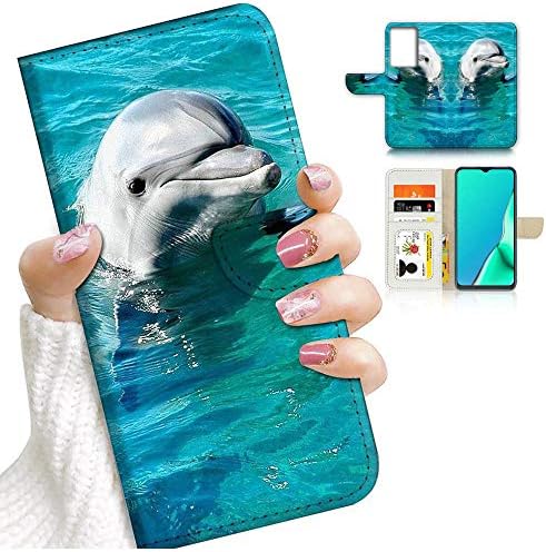 Para Samsung S21 Ultra, para Samsung Galaxy S21 Ultra 5G, capa de capa de carteira de flip de flip, A24242 Dolphin