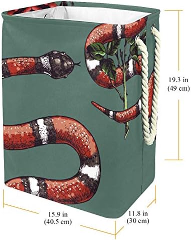 UNICEY LAMPROPELTIS Triangulum e Rose Coral Royal Snake e Flor Grande Lavanderia cesto de armazenamento dobrável para quarto