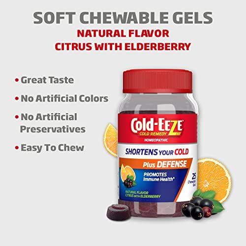 Cold-Eege Plus Defense Citrus Natural com sabor de zinco de sabugueiro 25 ct