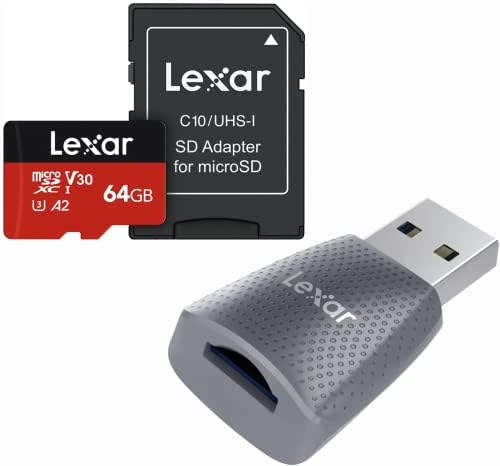 LEXAR EPLUS MICRO SD CARD 64 GB de alta velocidade com adaptador e USB 3.2 Micro SD Card Reader