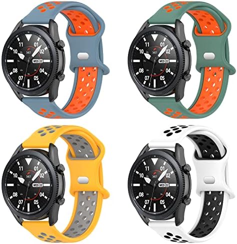 Geageaus 22mm Bandas compatíveis com Samsung Galaxy Watch 46mm/Gear S3 Frontier Classic Bands, Silicone Silicone Sport