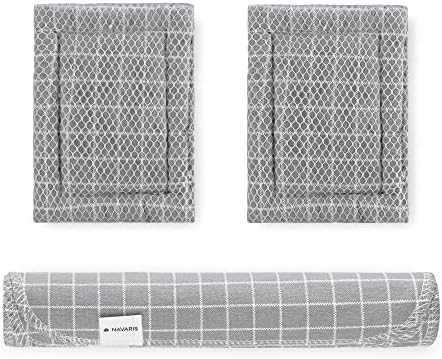 Toalhas de papel reutilizáveis ​​para Navaris - 10x10 lavabável toalha de cozinha pano sem papel feito de algodão - cinza/padrão