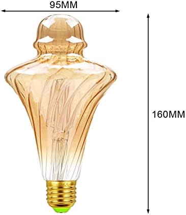 Lâmpada de Edison Antique LED, lâmpada decorativa de filamento especial de 4W, vidro âmbar 2700k Luz quente para quarto,