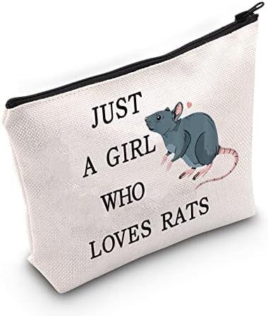 LEVLO Funny Funny Rat Bag Cosmetic Animal Amante Presente Apenas uma garota que ama ratos maquiagem zíper da bolsa bolsa rato amante