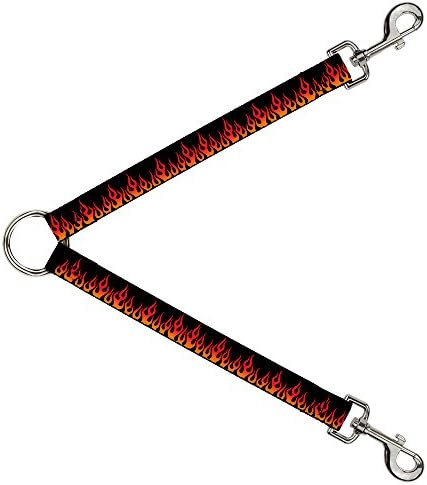Dog Splitter Flames Black Orange Red 1 pés de comprimento 1 polegada de largura