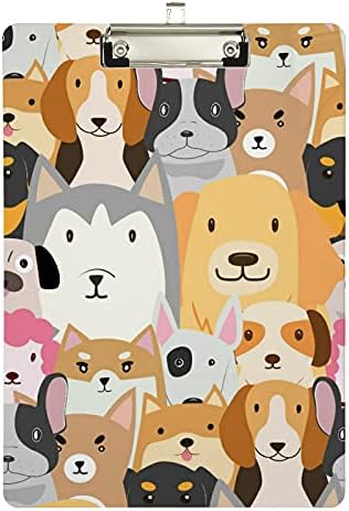 Dogs Plástico de planta de plantações 9 x12.5 clipboards de acrílico com clipe de baixo perfil A4 Tamanho da letra Placa de serviço