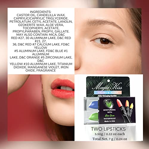 Pacote de 6 Magic Kiss Alteração de cores Matte Lipstick Conjunto, hábitos duradouros de lábios nutritivos Hidratante