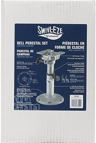 Attwood 2385400 Swivl-Eze Pedestal de assento de altura ajustável de 14 polegadas a 20 polegadas