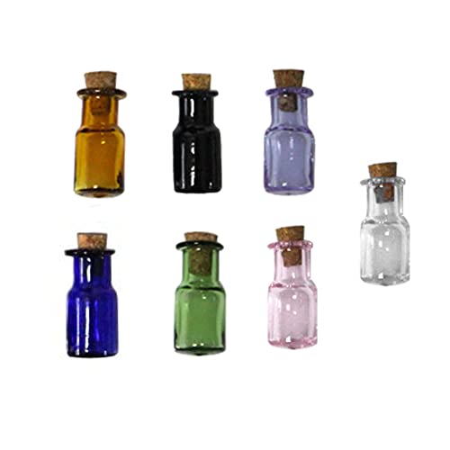 7pcs mini garrafas de vidro de cilindro vazias frascos minúsculos com rolhas de cortiça desejando garrafa de garrafa de garrafa