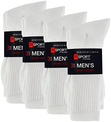 Meias esportivas de algodão respirável masculinas | 24/12/48 Pares meias de tripulações atléticas em branco