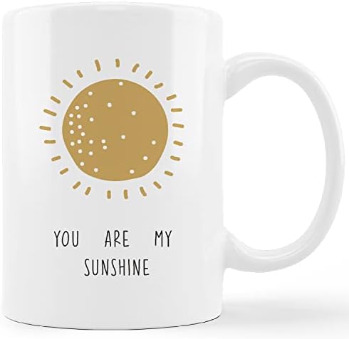 Copo de caneca solar boho, citação inspiradora você é minha caneca de cerâmica de cerâmica de sol-11oz copo de chá de chá de leite,